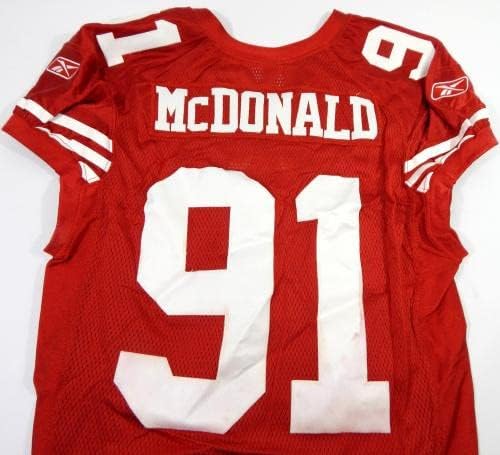 2011-ben a San Francisco 49ers Ray McDonald 91 Játék Kiadott Piros Mez 46 DP41198 - Aláíratlan NFL Játék