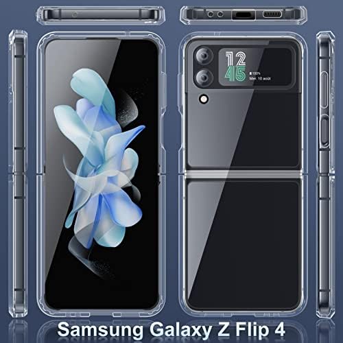 Samsung Galaxy Z Flip 4 5G 2022 Világos, Vékony Telefon tok-Átlátszó, Kemény PC Vissza, Puha TPU Élek,