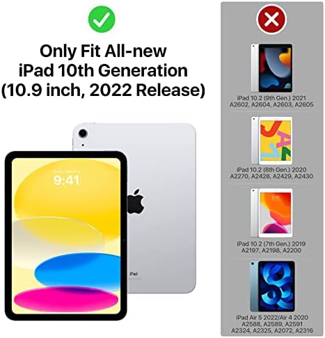 MoKo iPad 10 Generáció Esetében tolltartó iPad 10.9 Hüvelyk Esetben 2022, Puha TPU Okos Vissza tok iPad