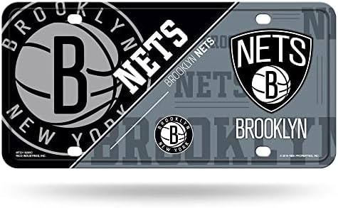 Rico Iparágak NBA-Brooklyn Nets Osztott Fém Auto Tag 8,5 x 11 - Nagy Teherautó/Autó/SUV