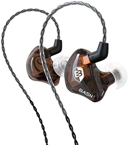BASN in-Ear Monitor Fejhallgató Kettős Dinamikus Vezetők Ear Fülhallgató Levehető MMCX Kábel Zenészek